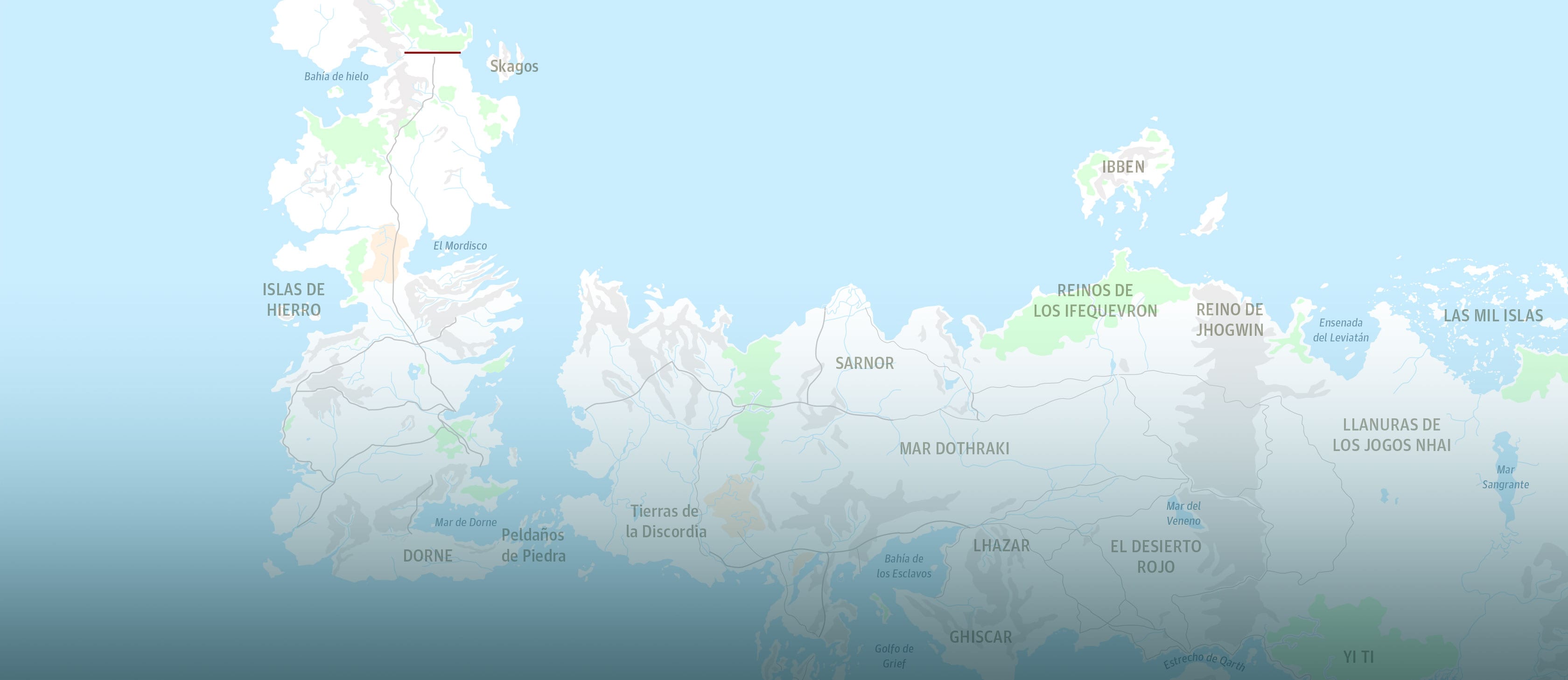 El mapa político y geográfico de Juego de tronos