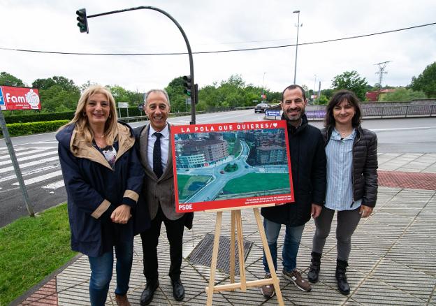 García plantea una rotonda en la entrada oeste de Pola de Siero