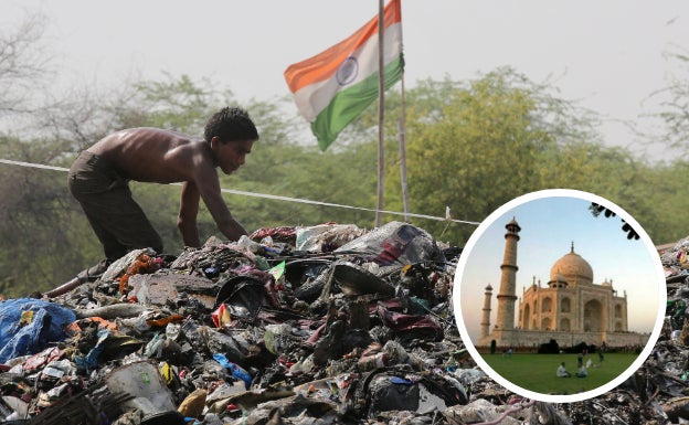 Nueva Delhi cuenta con una montaña de basuras casi tan alta como el Taj Mahal