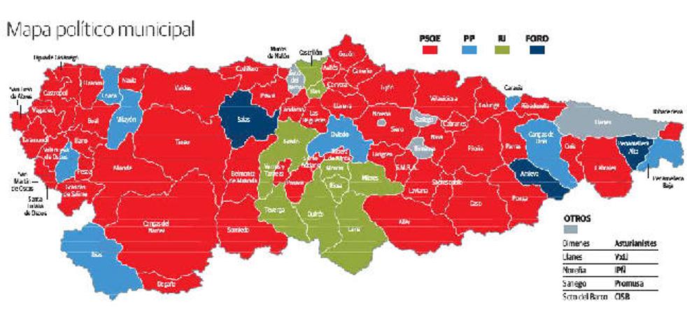 El nuevo poder municipal de Asturias