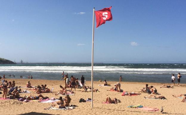 El fuerte viento en la costa obliga a colgar la bandera roja en 37 playas de Asturias