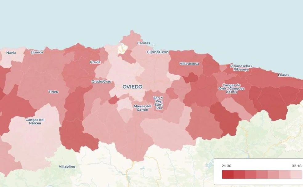 Somió el barrio con mayor renta de Asturias y La Carisa el más pobre