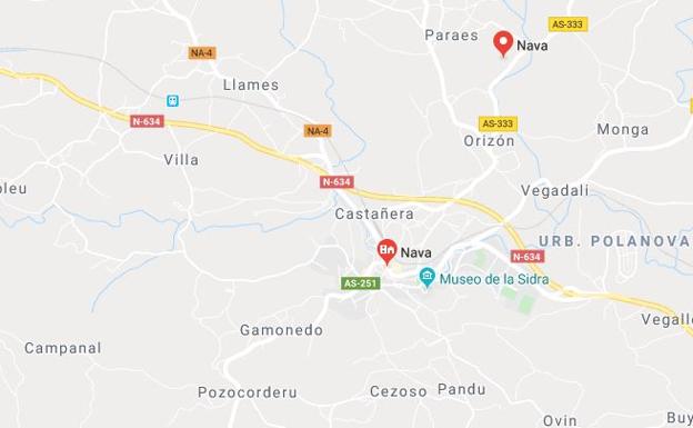 Trasladan al HUCA a dos septuagenarios tras sufrir un accidente en Nava