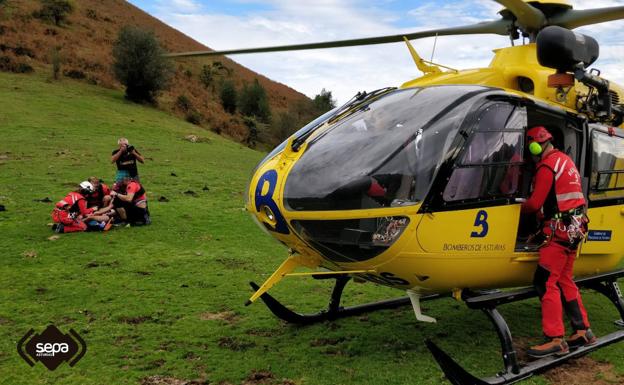 Evacuado un corredor lesionado en una carrera de montaña en Sobrescobio