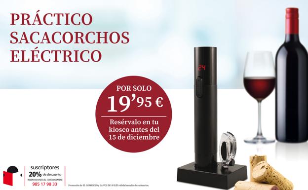 Sacacorchos eléctrico para abrir botellas con facilidad