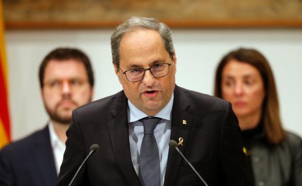 Torra pide un Pleno urgente del Parlament para rechazar su inhabilitación