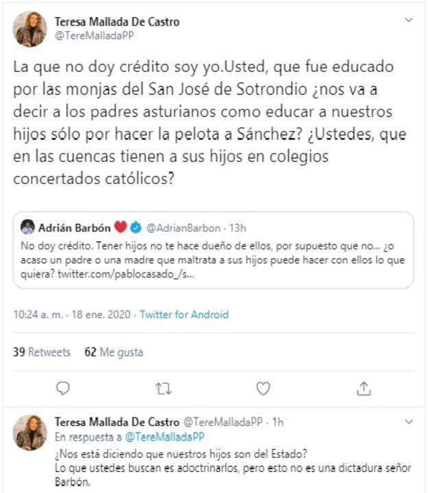 Barbón y Mallada se enzarzan a cuenta de la polémica del 'pin parental'