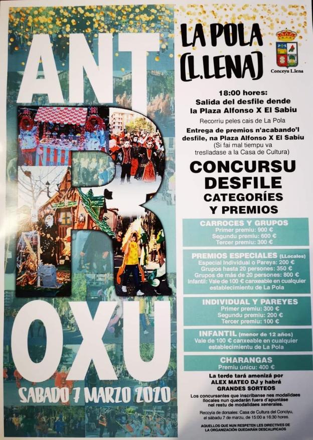El cartel del antroxu de Lena desata la polémica por el uso «exclusivo del asturiano»