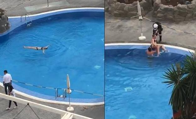 Coronavirus | Detenida una mujer que estaba en la piscina de un hotel de Tenerife y no quería salir