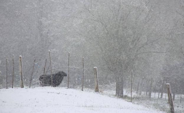 La nieve de primavera cubre los Picos de Europa