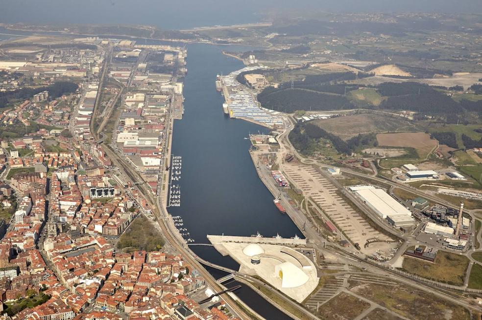 La ría de Avilés desde el aire