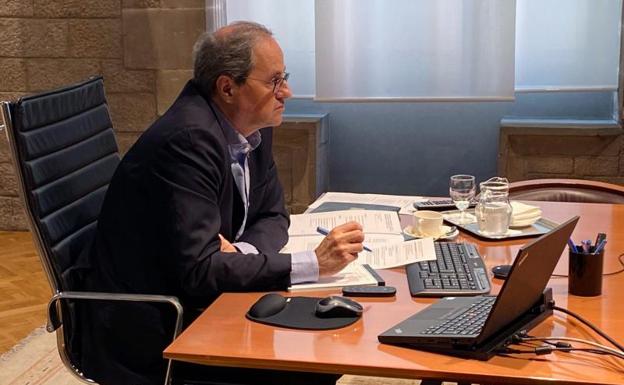 Torra descarta aplicar recortes y urge a Sánchez a «rescatar» la economía catalana