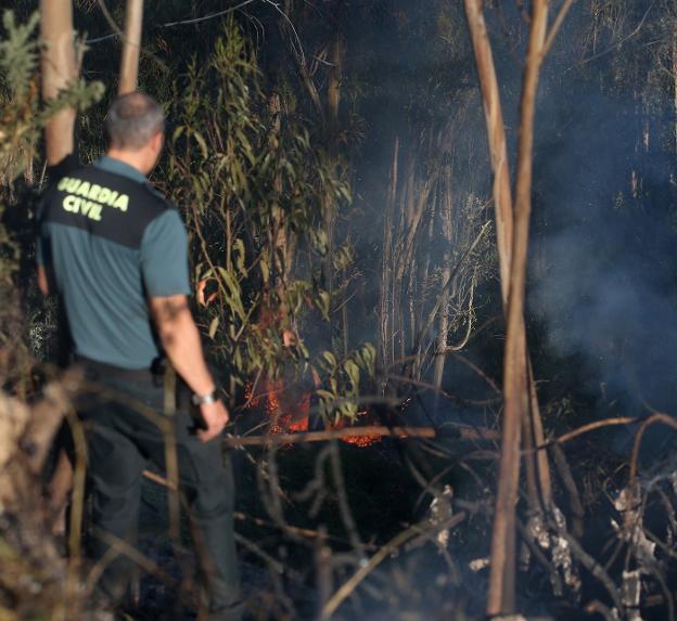 Los Bomberos sofocan un incendio forestal en el Naranco