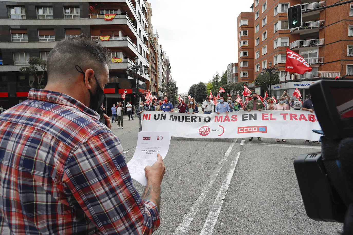 Concentración contra la siniestralidad laboral en Oviedo