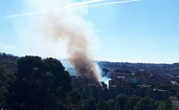 Un incendio forestal provoca una gran columna de humo en El Pozón