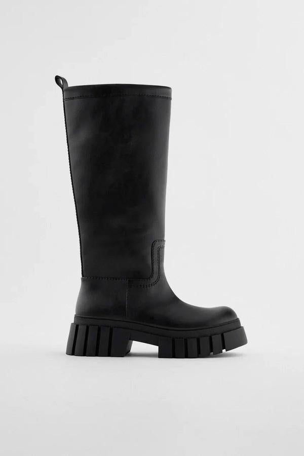 BOTAS CLOVER PIEL CAÑA ALTA ELÁSTICA SUELA TRACK