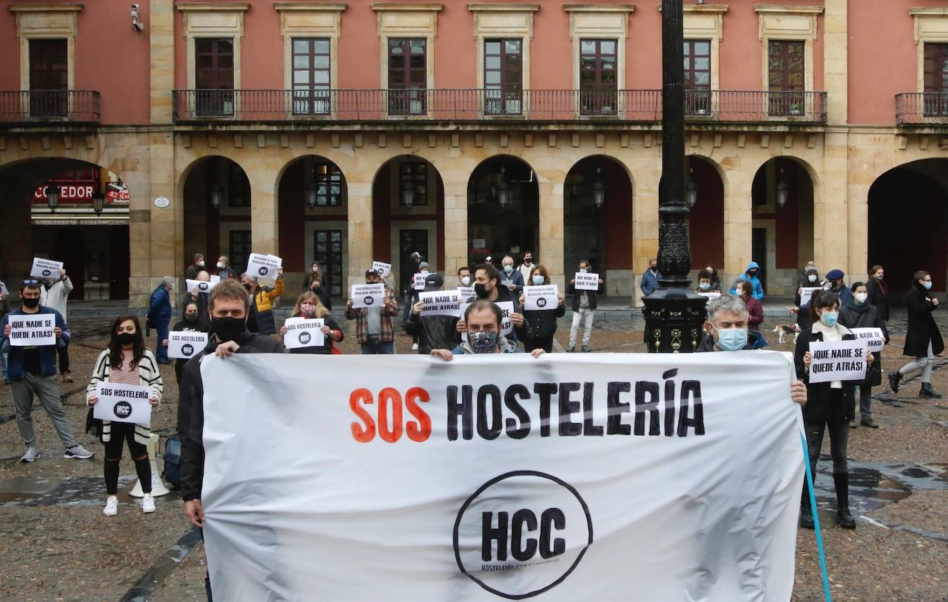 Así han sido las protesta hosteleras en toda Asturias
