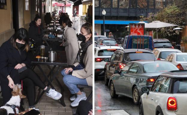 Nochebuena de atascos y poco ambiente de brindis en Gijón