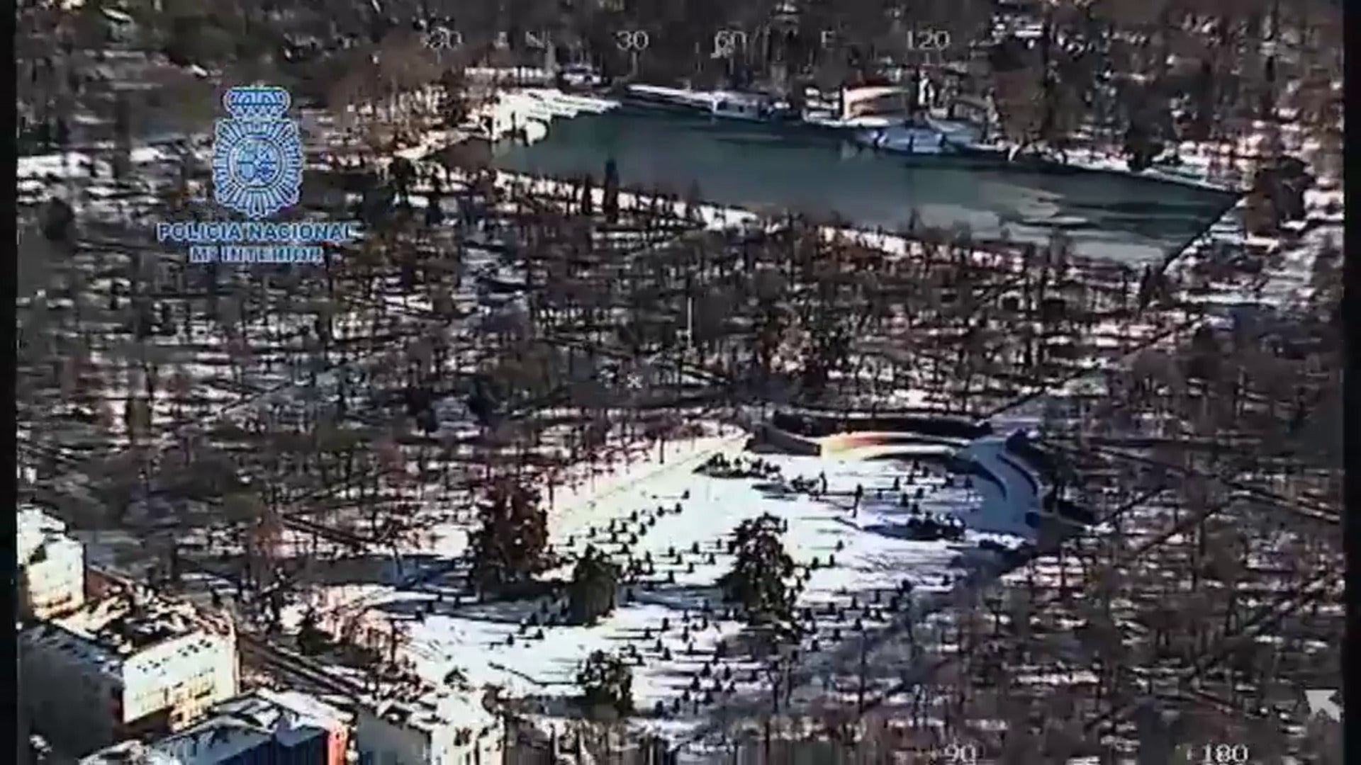Así se ve Madrid cubierta de nieve desde el aire