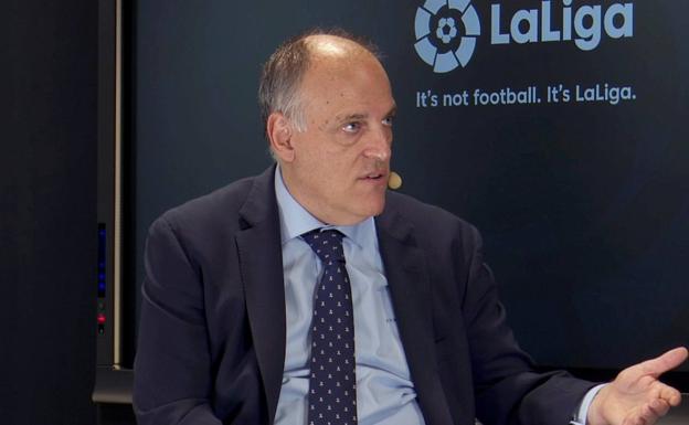 Javier Tebas, sobre el desajuste económico del Sporting: «Recomendaría al club que vendiese jugadores»
