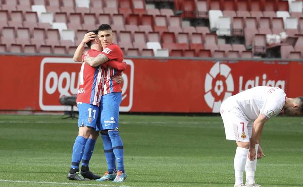 Djuka apunta al Sporting a la pelea por el ascenso directo: «Vamos a luchar hasta el final»