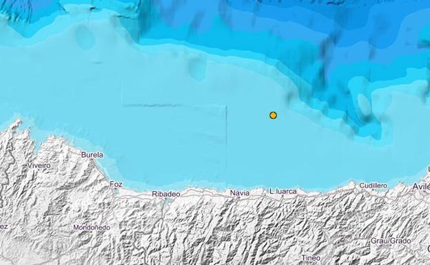 Registrado un pequeño terremoto a 50 kilómetros al norte de Luarca