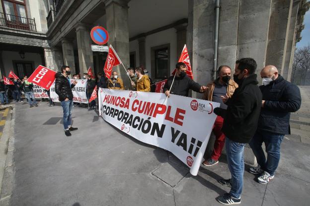 Protesta de los subcontratados del Batán