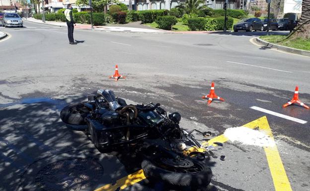 Herido leve un motorista tras chocar contra un turismo en Villalegre