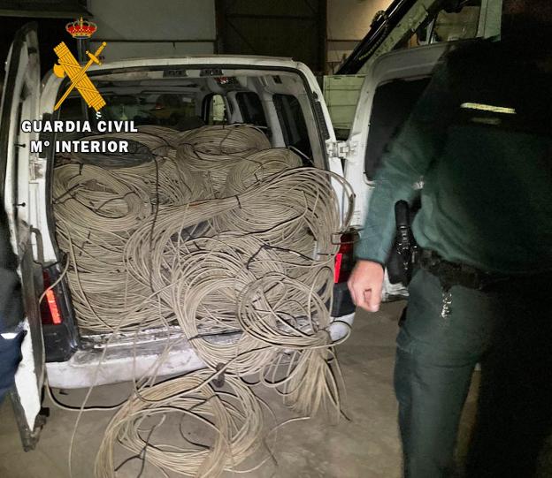 Detenidos por robar 400 kilos de cable de cobre