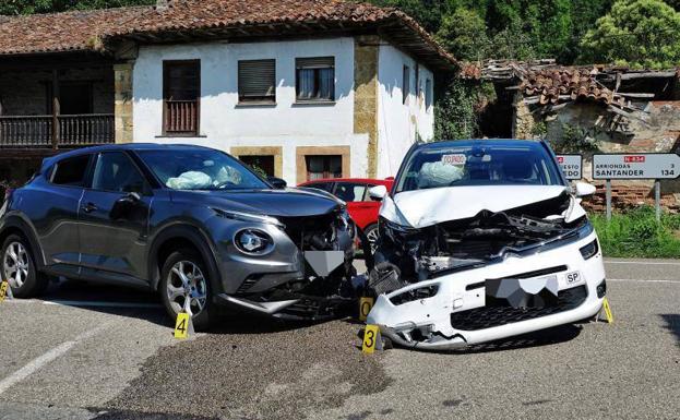 Ocho heridos en un accidente en la N-634 a su paso por Parres