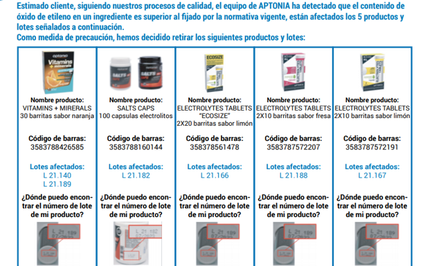 Decathlon retira cinco suplementos de nutrición por estar contaminados con óxido de etileno