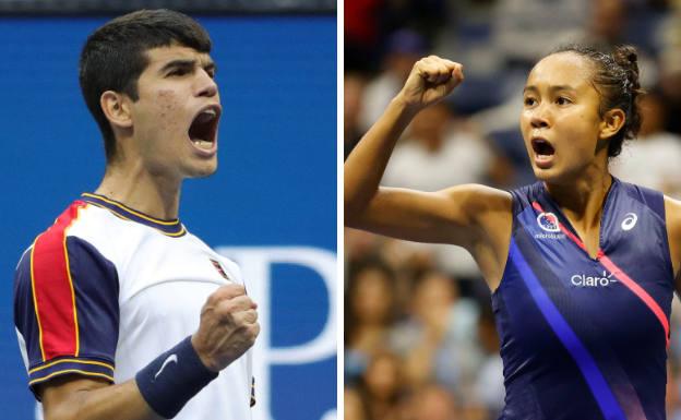 Sorpresa en el US Open: Carlos Alcaraz y Leylah Fernandez, con solo 18 años, apean del torneo a Tsitsipas y Osaka