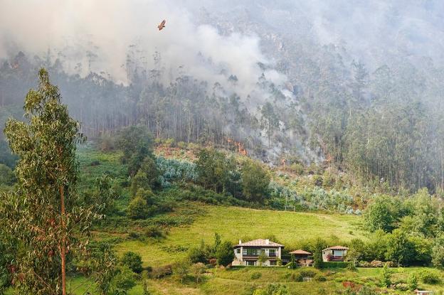 Los bomberos dan por controlado el incendio de Linares, en Ribadesella