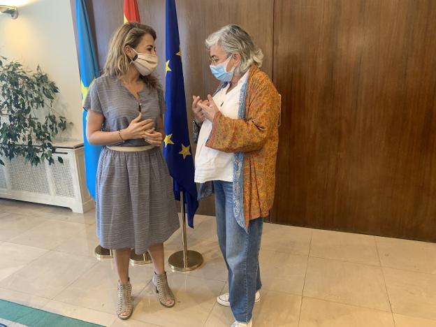 Ministra y alcaldesa de Gijón acuerdan crear un equipo para buscar financiación para el plan de vías