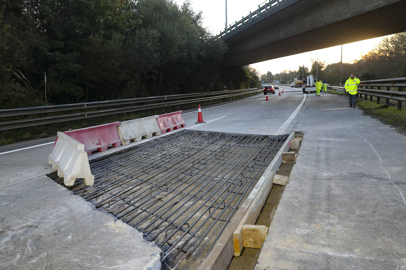 Comienzan las obras en el nudo de Serín en la A-8 sentido Gijón