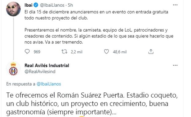 El Real Avilés ofrece su estadio a Ibai Llanos para la presentación de su nuevo proyecto con Gerard Piqué