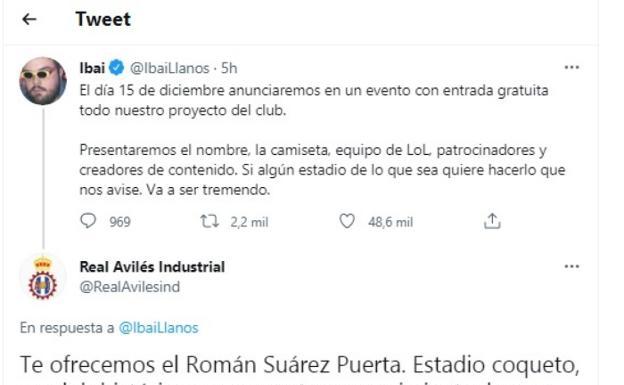 Ibai agradece al Avilés el ofrecimiento del estadio