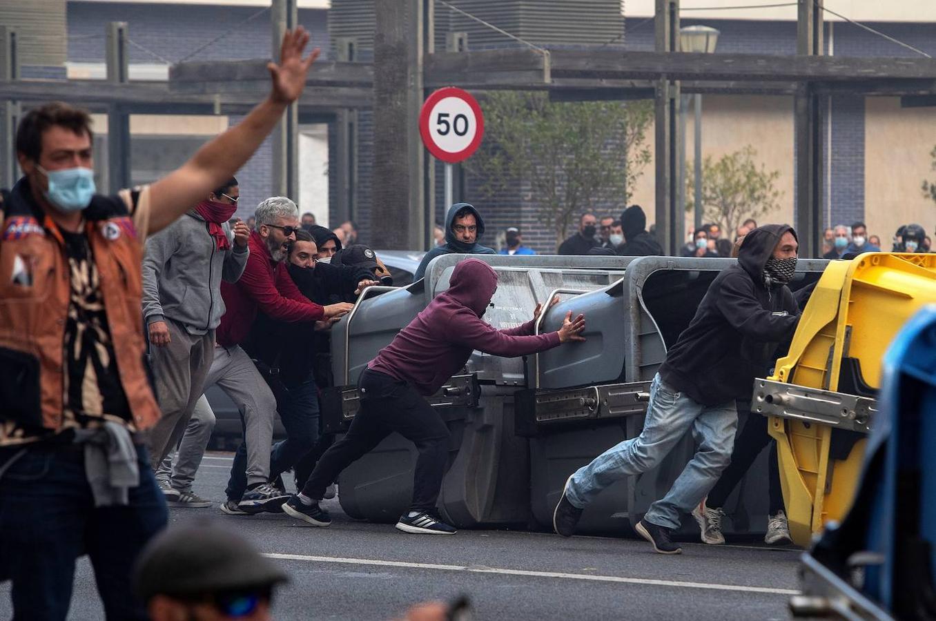 Los disturbios de la manifestación por el sector del metal