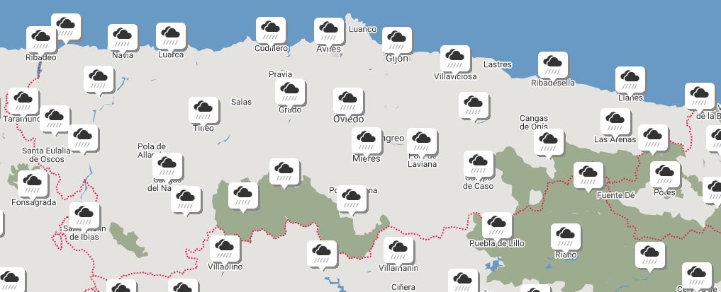 Olas, lluvias y viento en Asturias