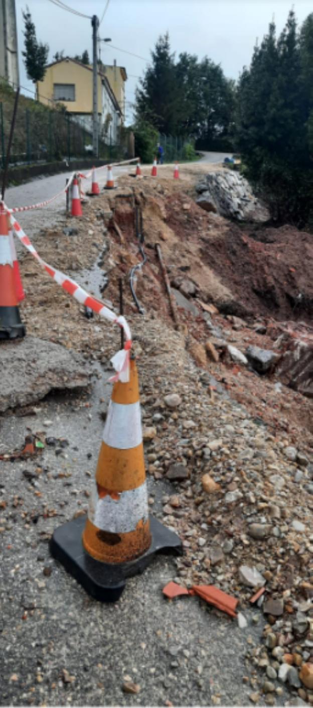 Reparar el argayo del Parisu, en Cenero, podría costar medio millón de euros