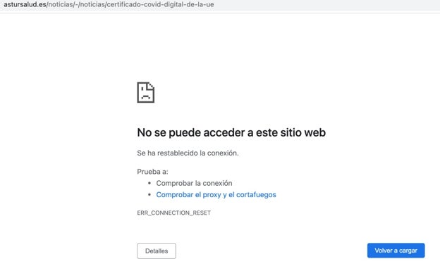 La web de Astursalud, colapsada para solicitar el pasaporte covid