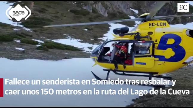 VIDEO: Fallece un senderista en Somiedo tras resbalar y caer unos 150 metros en la ruta del Lago de la Cueva