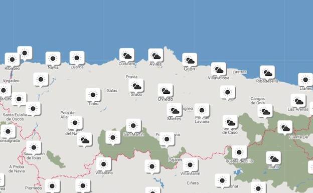 Los cielos se mantienen en Asturias con poca nubes