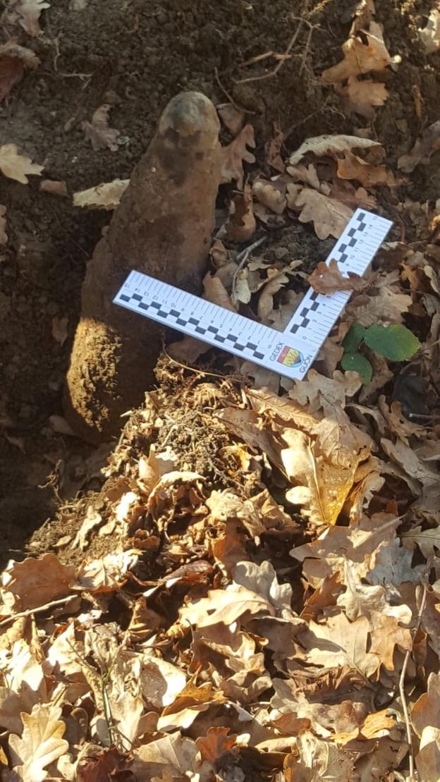 Un cangués encuentra un obús de la guerra civil española en su paseo por el pueblo de Torió