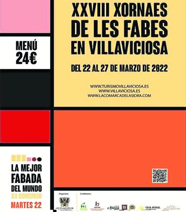 Un cartel al estilo Mondrian para modernizar las Jornadas de Les Fabes de Villaviciosa