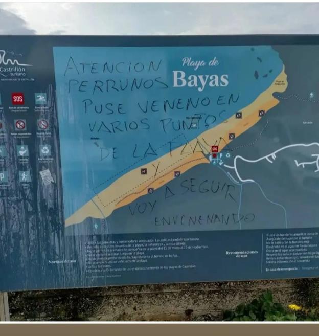 Mensaje inquietante en Bayas