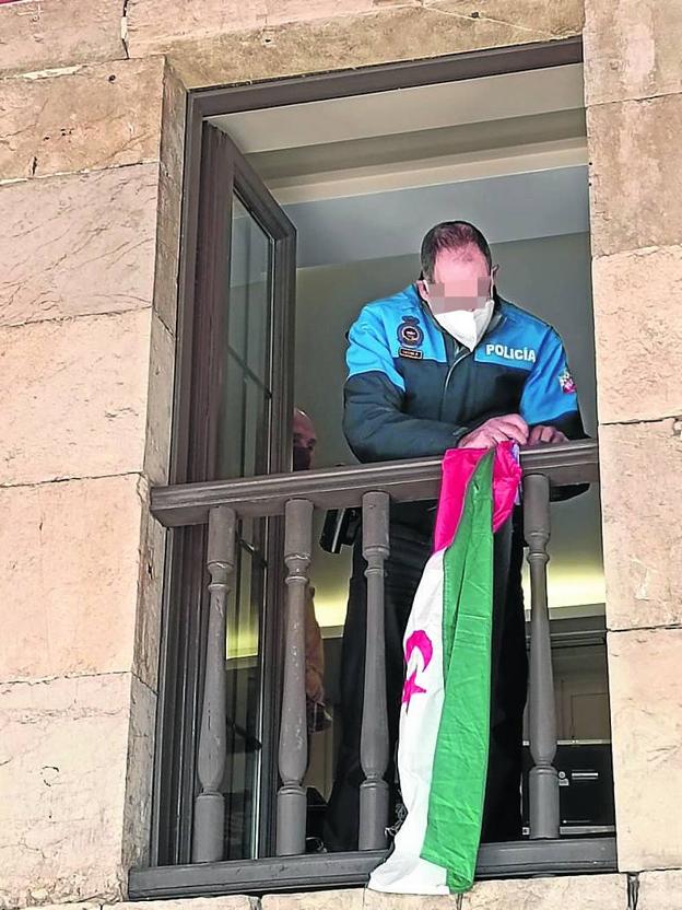 Pulso del Ayuntamiento de Avilés por la bandera saharaui