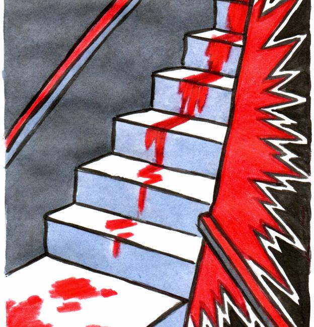 Sangre en la escalera