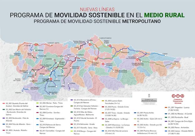 El Principado crea 26 líneas de autobús para mejorar la comunicación de zonas rurales