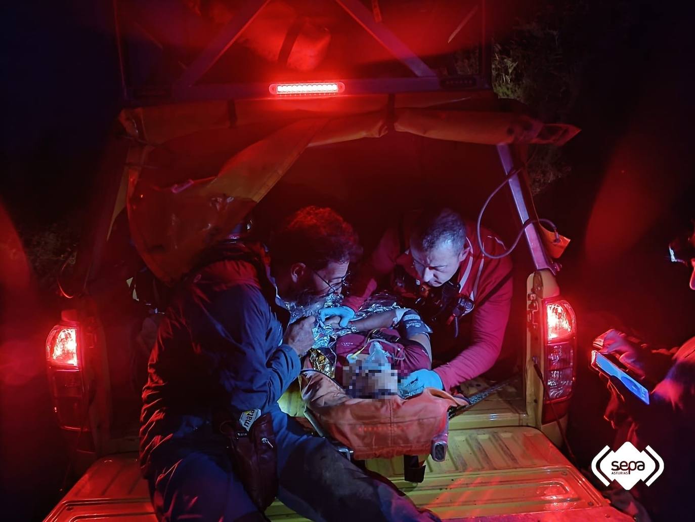 Rescatada una senderista en Parres